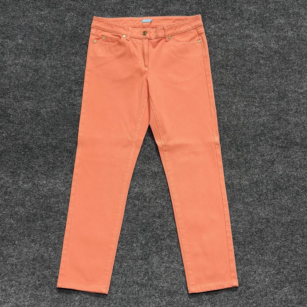 J McLaughlin Jeans Womens 6 Orange Skinny Mid Rise Stretch Denim Ankle Pants